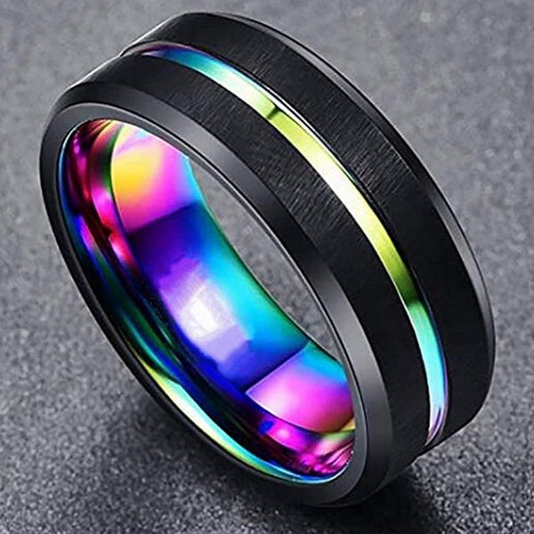 wedding rings 8mm black ring for men women groove rainbow stainless steel bands trendy fraternal casual male jewelry, Slivery;golden
wedding rings 8mm black ring for men women groove rainbow stainless steel bands trendy fraternal casual male jewelry, Slivery;golden