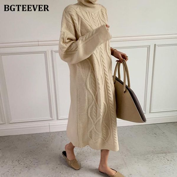 casual dresses bgteever vintage turtleneck twisted sweater dress for women 2021 autumn winter thick warm loose straight knitted vestidos fem, Black;gray
casual dresses bgteever vintage turtleneck twisted sweater dress for women 2021 autumn winter thick warm loose straight knitted vestidos fem, Black;gray
