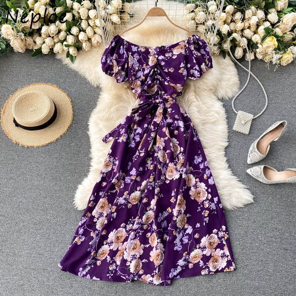 neploe spring slash neck puff sleeve pleated dress french style chic flower print vestidos high waist drawstring women dresses 210423, Black;gray
neploe spring slash neck puff sleeve pleated dress french style chic flower print vestidos high waist drawstring women dresses 210423, Black;gray