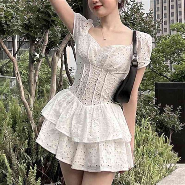 white patchwork ruffles lace women dress hollow out square neck short puff sleeve slim fit fashion tide summer vestidos, Black;gray
white patchwork ruffles lace women dress hollow out square neck short puff sleeve slim fit fashion tide summer vestidos, Black;gray