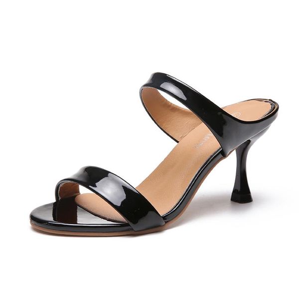 summer women sandals patent leather peep toe high heels female elegant plus size ladies shoes slip on pumps, Black
summer women sandals patent leather peep toe high heels female elegant plus size ladies shoes slip on pumps, Black