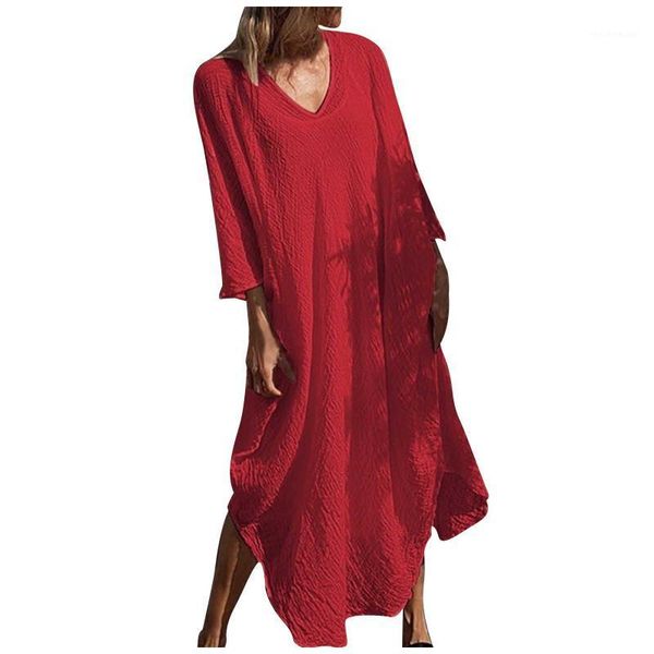 casual dresses women loose v-neck solid color woman leisure time on vacation long sleeves dress bohemian sukienka, Black;gray
casual dresses women loose v-neck solid color woman leisure time on vacation long sleeves dress bohemian sukienka, Black;gray