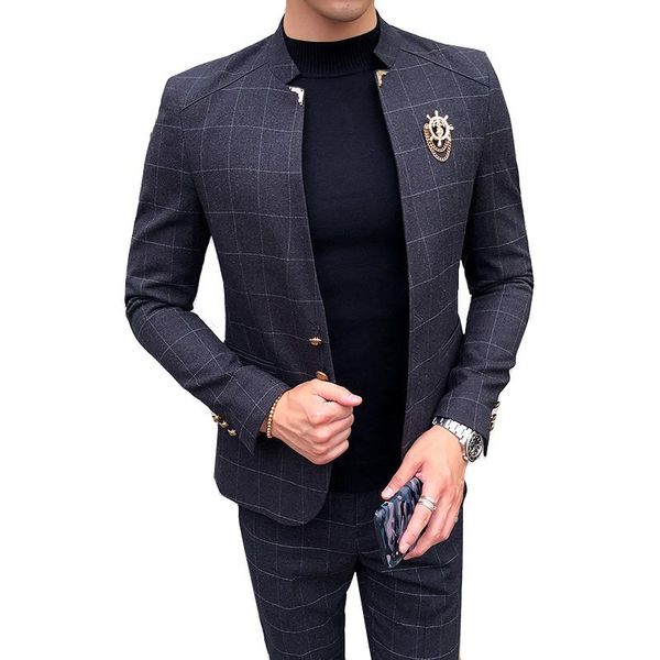 piece set coat + pants fashion british lattice slim stand collar casual suit jacket / male boutique blazer trousers men's suits & blaze, White;black
piece set coat + pants fashion british lattice slim stand collar casual suit jacket / male boutique blazer trousers men's suits & blaze, White;black