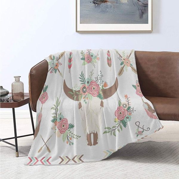 Bison Bedding Flannel Blanket Floral Bull Skull Aztec Bohemian Feather Native Culture Themed Pattern Print Super Soft and
Bison Bedding Flannel Blanket Floral Bull Skull Aztec Bohemian Feather Native Culture Themed Pattern Print Super Soft and