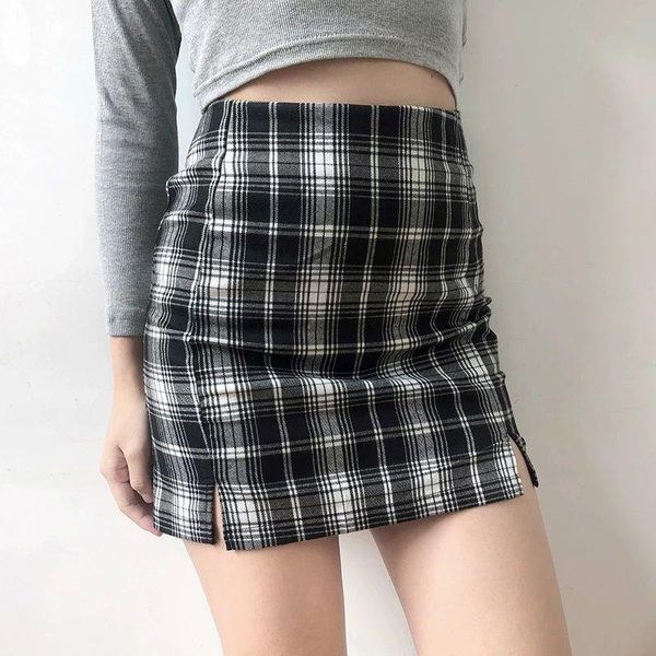 high waist retro style plaid series half-length slim short skirt fashion casual street mini package hip skirts, Black
high waist retro style plaid series half-length slim short skirt fashion casual street mini package hip skirts, Black