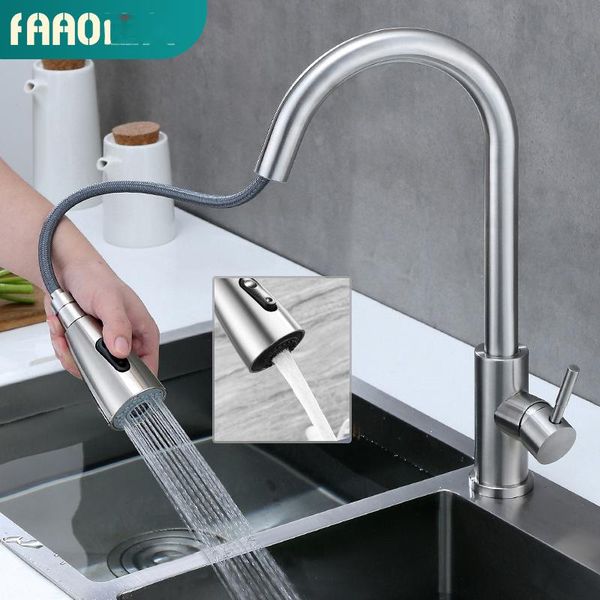 bathroom sink faucets 304 stainless steel pull-out kitchen faucet double outlet cold and dish washing
bathroom sink faucets 304 stainless steel pull-out kitchen faucet double outlet cold and dish washing