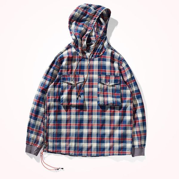 men's casual shirts autumn japanese retro long sleeve hooded thick plaid shirt fashion 100% cotton raglan thin jacket coat, White;black
men's casual shirts autumn japanese retro long sleeve hooded thick plaid shirt fashion 100% cotton raglan thin jacket coat, White;black