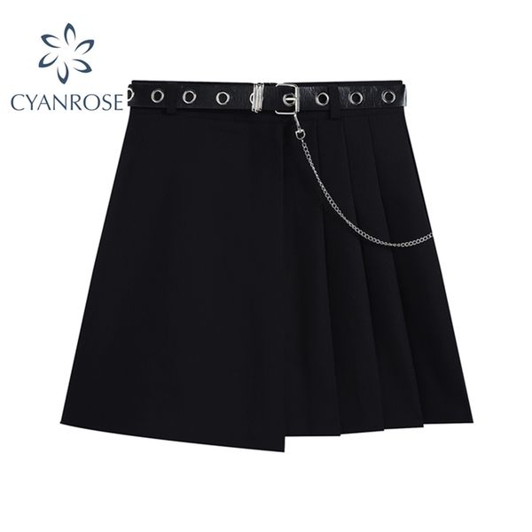belt black pleated skirt with chain women gothic retro streetwear tide skirts lady high waist punk party bar solid clothing 210430
belt black pleated skirt with chain women gothic retro streetwear tide skirts lady high waist punk party bar solid clothing 210430
