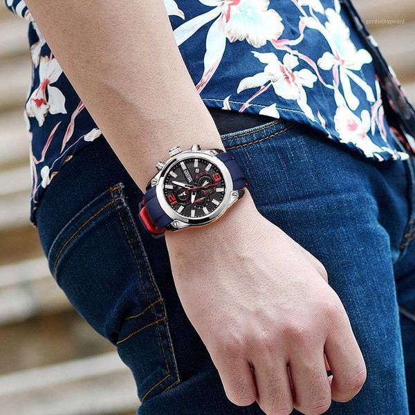 wristwatches 2021 megir men's chronograph analog quartz watch complete calander water ressistance silicone rubber strap for man relogio, Slivery;brown
wristwatches 2021 megir men's chronograph analog quartz watch complete calander water ressistance silicone rubber strap for man relogio, Slivery;brown