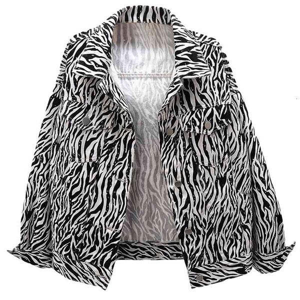 women's jackets 2021 spring zebra pattern short denim coat women clothes korean fashion long sleeve jeans jacket ladies loose oute, Black;brown
women's jackets 2021 spring zebra pattern short denim coat women clothes korean fashion long sleeve jeans jacket ladies loose oute, Black;brown