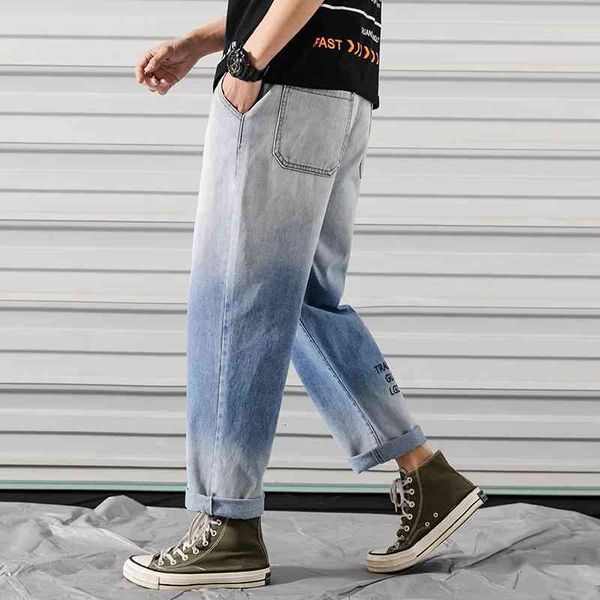 men's jeans mens fashion gradient pants spring straight casual ankle-length pants men denim harem hip hop male trousers trbx, Blue
men's jeans mens fashion gradient pants spring straight casual ankle-length pants men denim harem hip hop male trousers trbx, Blue