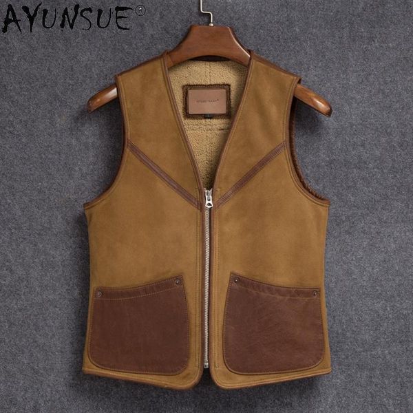 men's leather & faux akoosun vest real sheepskin jacket men clothing autumn mens jackets motorcycle coat male bomber vests ropa hombre, Black
men's leather & faux akoosun vest real sheepskin jacket men clothing autumn mens jackets motorcycle coat male bomber vests ropa hombre, Black