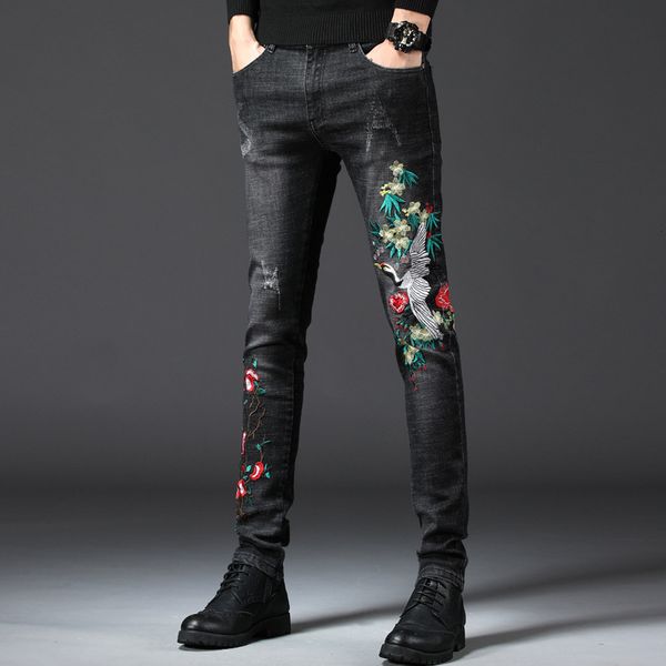 men's jeans european-style embroidered brim trousers italian male brand brem pants thin stretchers of men's pencils for men uwoc, Blue
men's jeans european-style embroidered brim trousers italian male brand brem pants thin stretchers of men's pencils for men uwoc, Blue