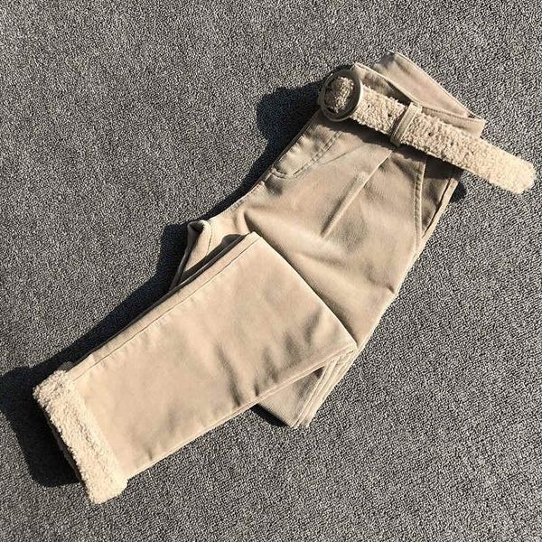 women's pants & capris thicken lambs wool stitching corduroy casual women with belt warm winter trousers harem c5122, Black;white
women's pants & capris thicken lambs wool stitching corduroy casual women with belt warm winter trousers harem c5122, Black;white