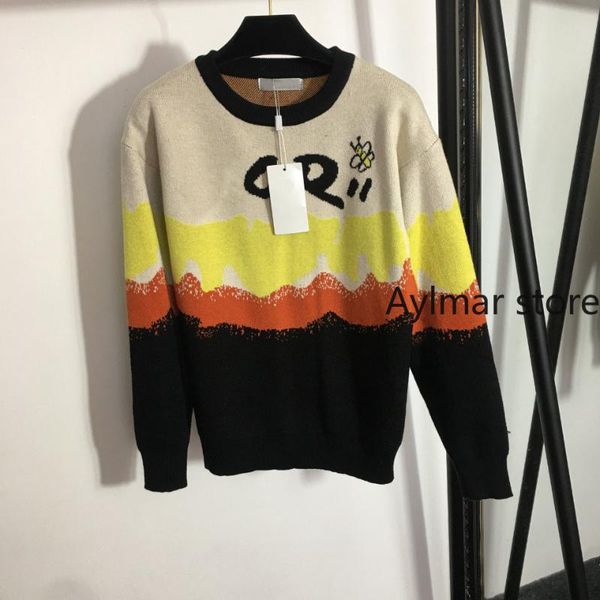 women's sweaters 2021 autumn winter bee letter printed round neck fashionable knitted sweater striped, White;black
women's sweaters 2021 autumn winter bee letter printed round neck fashionable knitted sweater striped, White;black