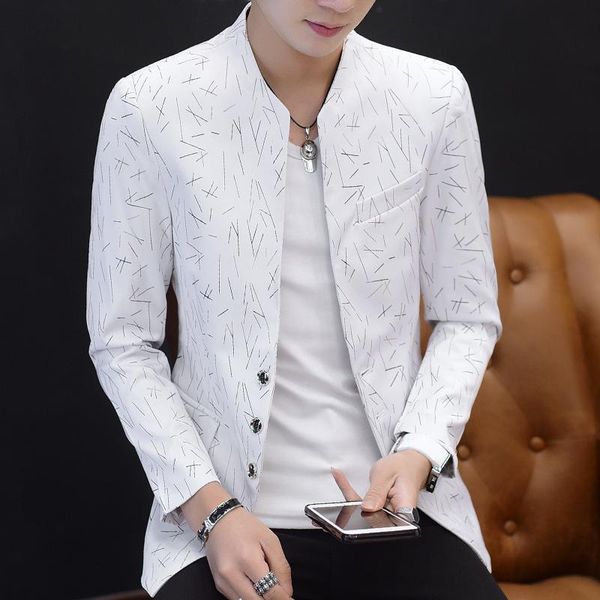 men's suits & blazers chinese style mens slim fit blazer men design plus size tunic man casual male suit jacket singer costume, White;black
men's suits & blazers chinese style mens slim fit blazer men design plus size tunic man casual male suit jacket singer costume, White;black