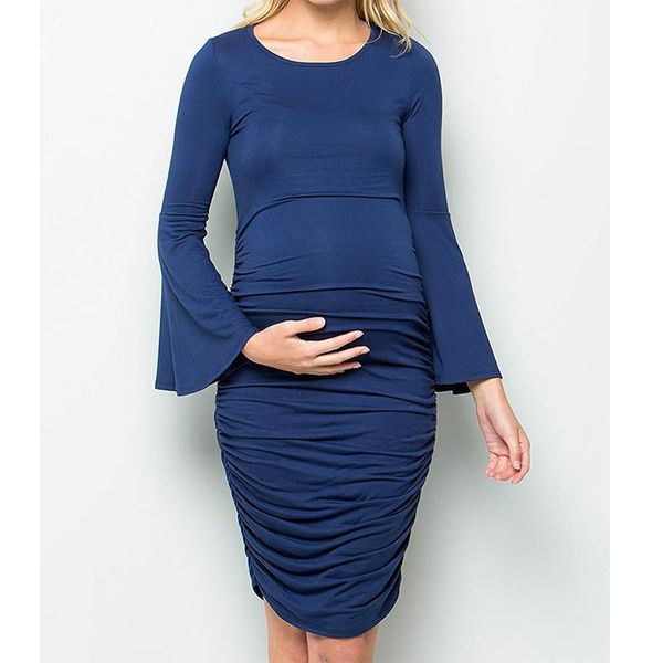maternity dresses side ruched dress long sleeve clothes bodycon mama casual wrap womens clothing plus size, White
maternity dresses side ruched dress long sleeve clothes bodycon mama casual wrap womens clothing plus size, White