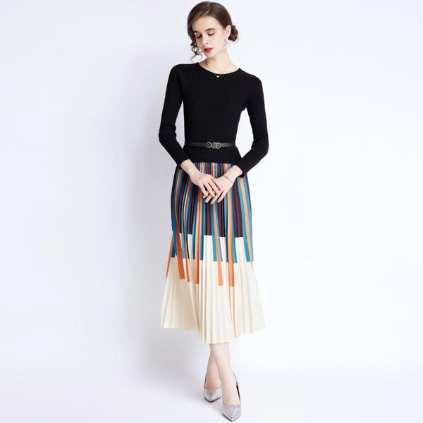 casual dresses women autumn office lady a-line patchwork mid-calf elegant dress o-neck knitting cotton party night, Black;gray
casual dresses women autumn office lady a-line patchwork mid-calf elegant dress o-neck knitting cotton party night, Black;gray