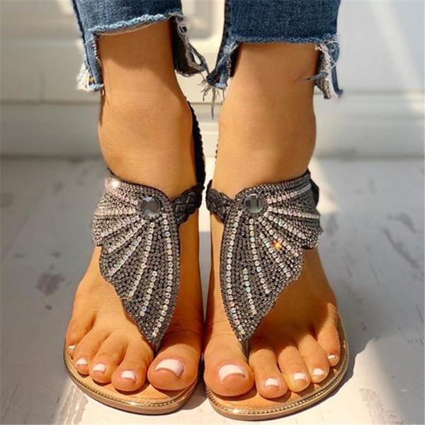 sandals 2021 summer women's crystal butterfly flip flops flats gladiator casual beach vacation ladies slippers shoes #40, Black
sandals 2021 summer women's crystal butterfly flip flops flats gladiator casual beach vacation ladies slippers shoes #40, Black