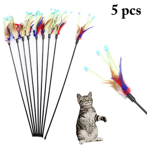 5pcs creative funny cat teaser wand toy stick feather interactive play kitten pet training supplies for cats toys
5pcs creative funny cat teaser wand toy stick feather interactive play kitten pet training supplies for cats toys