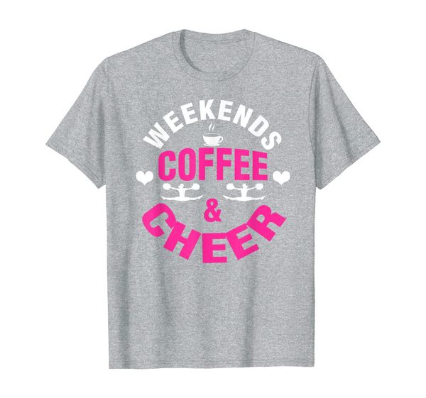 coffee and cheer cheerleader parent cheerleading t-shirt mm, White;black