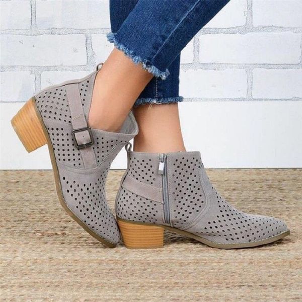 boots autumn women ankle mid heels platform buckle strap low hollow holes zipper ladies shoes, Black
boots autumn women ankle mid heels platform buckle strap low hollow holes zipper ladies shoes, Black