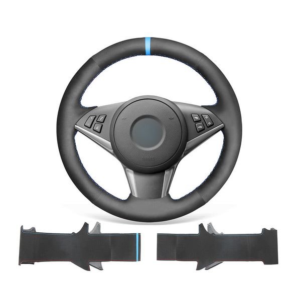 diy custom hand stitched soft black suede steering wheel cover for bmw 5 series e60 e61 2007-2010 / 6series e63 e64
diy custom hand stitched soft black suede steering wheel cover for bmw 5 series e60 e61 2007-2010 / 6series e63 e64