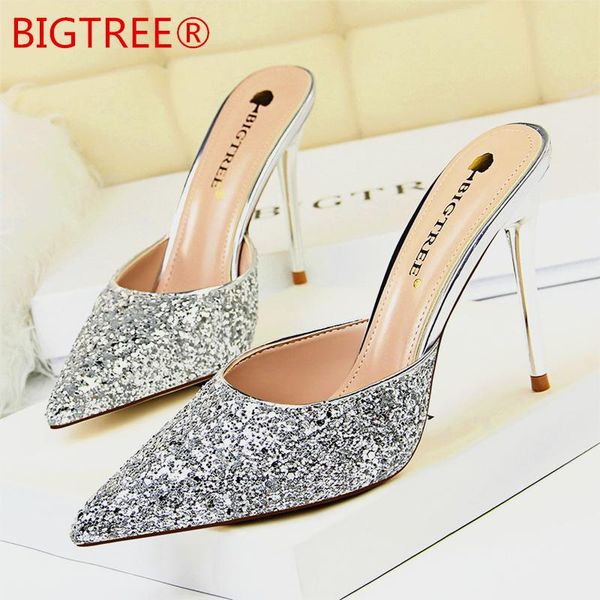 slippers woman sequined thin heels women pointed toes slingback shoes female leisure 9.5cm high, Black
slippers woman sequined thin heels women pointed toes slingback shoes female leisure 9.5cm high, Black