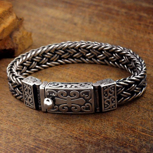 real 925 sterling silver bracelet mens wide 11mm retro punk rock wire chain chain and bracelet male thai silver jewelry gift, Golden;silver
real 925 sterling silver bracelet mens wide 11mm retro punk rock wire chain chain and bracelet male thai silver jewelry gift, Golden;silver
