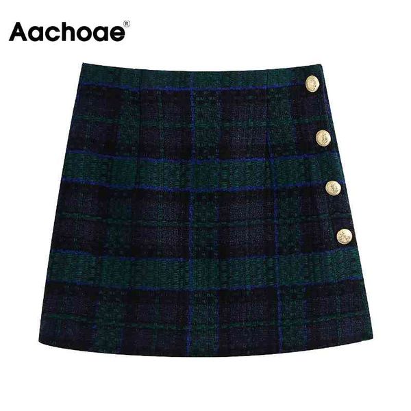 aachoae vintage plaid a line skirt summer button skirts women elegant office wear tweed mini skirt bottoms jupe femme 210413, Black
aachoae vintage plaid a line skirt summer button skirts women elegant office wear tweed mini skirt bottoms jupe femme 210413, Black