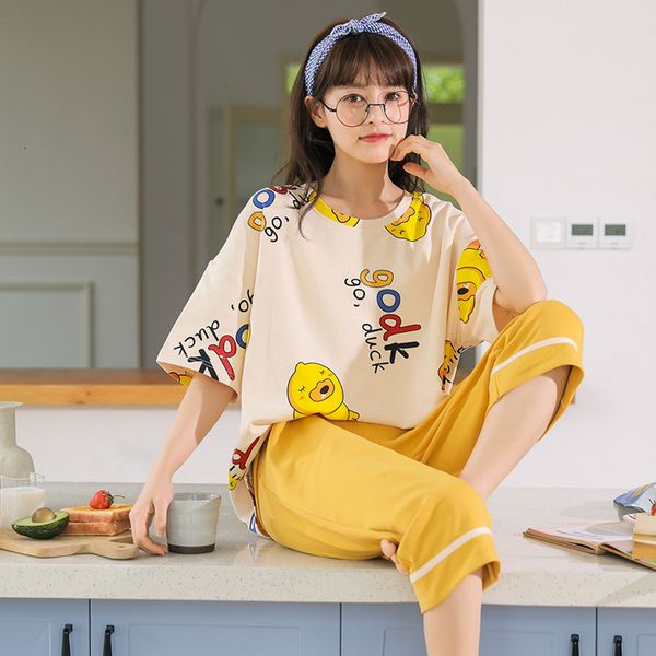 women's sleepwear women cute cartoon short sleeve cotton pajamas spring summer pajama sets long half pants homewear girl cloth 4ntg, Black;red
women's sleepwear women cute cartoon short sleeve cotton pajamas spring summer pajama sets long half pants homewear girl cloth 4ntg, Black;red
