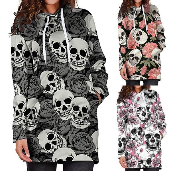 women's hoodies & sweatshirts skeleton print sweatshirt halloween hooded oversized hoodie flower pattern pullovers plus size streetwear, Black
women's hoodies & sweatshirts skeleton print sweatshirt halloween hooded oversized hoodie flower pattern pullovers plus size streetwear, Black