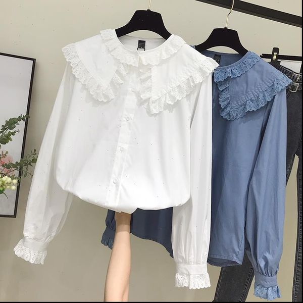 white kawaii women shirt cotton blouse korean autumn spring long sleeve ruffle clothing lolita plus size student
white kawaii women shirt cotton blouse korean autumn spring long sleeve ruffle clothing lolita plus size student