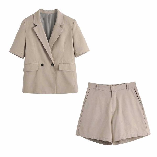 women 2 piece set short sleeves blazer & high-waist shorts casual fashion woman suits two-piece set outfits 210709, White
women 2 piece set short sleeves blazer & high-waist shorts casual fashion woman suits two-piece set outfits 210709, White