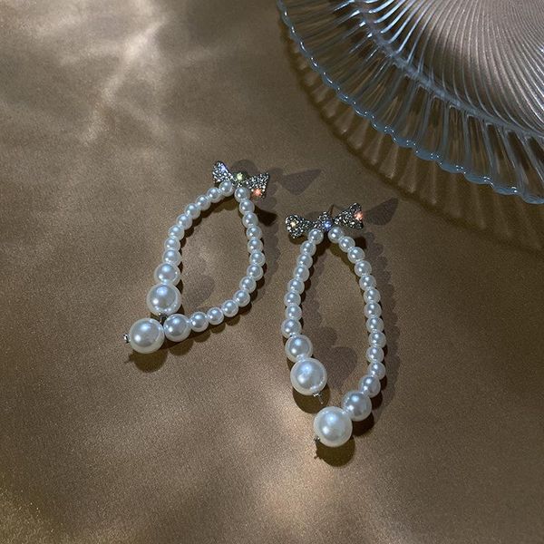 hoop & huggie 925 silver needle fashion long earrings pearl inlaid with diamond bow net red temperament design earrings. female, Golden;silver
hoop & huggie 925 silver needle fashion long earrings pearl inlaid with diamond bow net red temperament design earrings. female, Golden;silver
