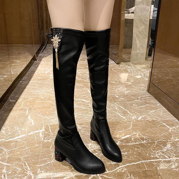 boots women chunky over the knee 2021 winter crystal fashion high heels warm goth designer party pumps motorcycle, Black
boots women chunky over the knee 2021 winter crystal fashion high heels warm goth designer party pumps motorcycle, Black