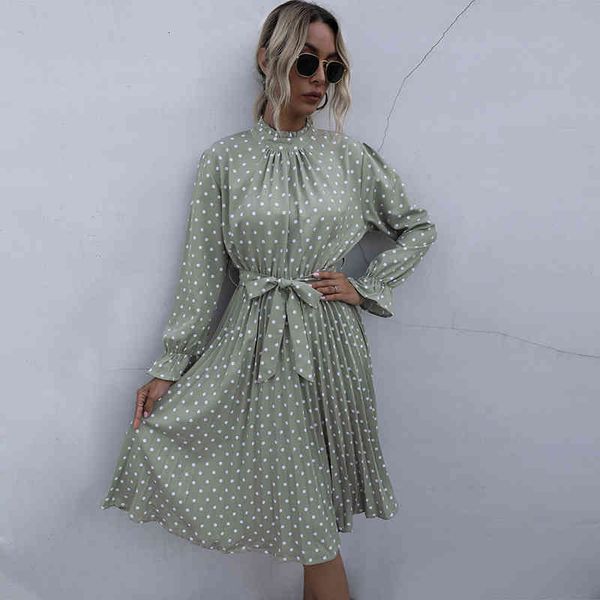 dresses women polka dot print party stand collar flare sleeve a-line sashes knee-length casual elegant dress vestido female, Black;gray
dresses women polka dot print party stand collar flare sleeve a-line sashes knee-length casual elegant dress vestido female, Black;gray