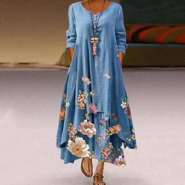 casual dresses 2021 elegant print maxi ladies o neck boho loose women dress vintage party vestidos long woman clothes robe, Black;gray
casual dresses 2021 elegant print maxi ladies o neck boho loose women dress vintage party vestidos long woman clothes robe, Black;gray