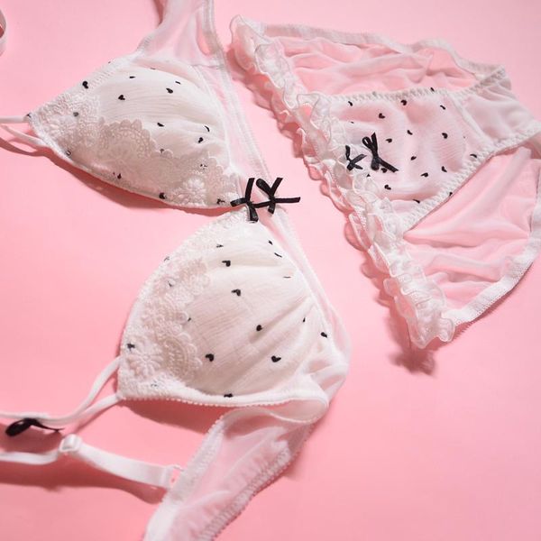 bras sets japanese kawaii girls peach heart thin section breathable white underwear set sweet soft sister comfortable bra & panties, Red;black
bras sets japanese kawaii girls peach heart thin section breathable white underwear set sweet soft sister comfortable bra & panties, Red;black