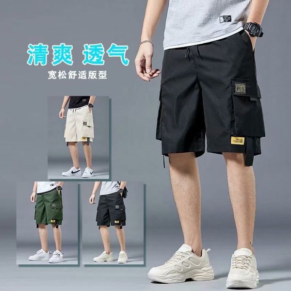 men's shorts men's overalls in spring and summer, White;black
men's shorts men's overalls in spring and summer, White;black