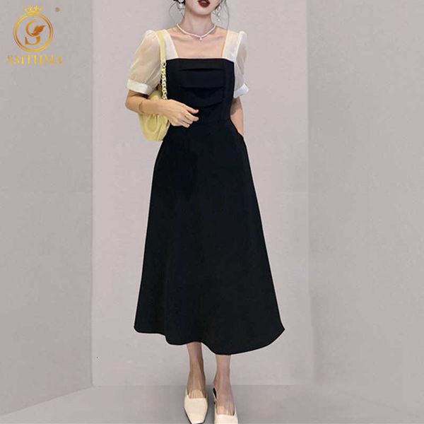 casual dresses elegant short sleeve black patchwork square collar women summer 2021 fashion party es clothing moip, Black;gray
casual dresses elegant short sleeve black patchwork square collar women summer 2021 fashion party es clothing moip, Black;gray