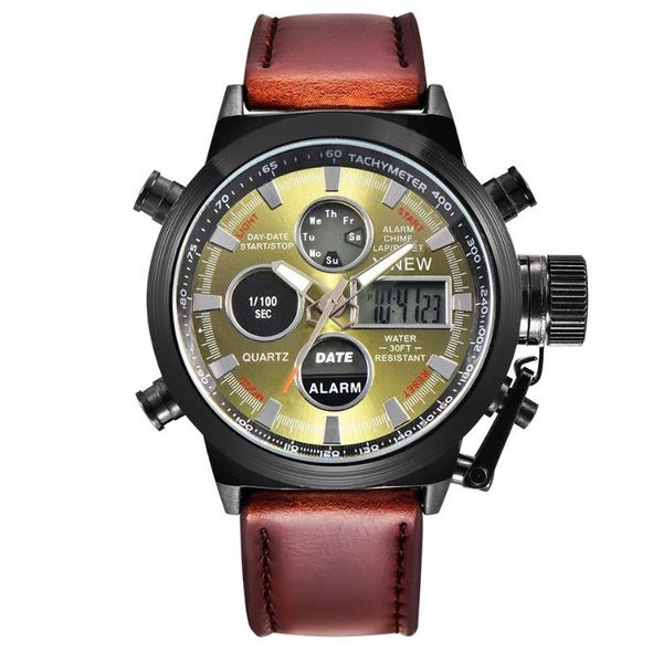 wristwatches luxury fashion men sport digital display quartz chronograph watches male waterproof watch relogio peeueno hombre reloj, Slivery;brown
wristwatches luxury fashion men sport digital display quartz chronograph watches male waterproof watch relogio peeueno hombre reloj, Slivery;brown