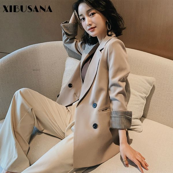 women blazer jacket winter spring coat casual double breasted notched collar female loose jackets fashion ol suits outwear 210423, White;black
women blazer jacket winter spring coat casual double breasted notched collar female loose jackets fashion ol suits outwear 210423, White;black