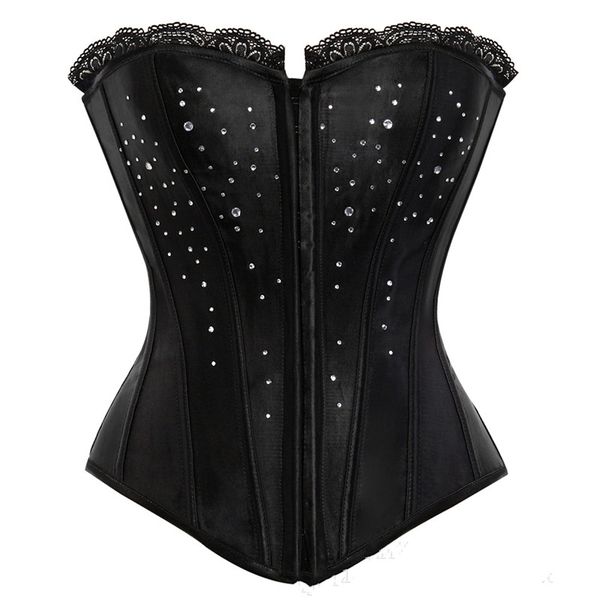 Woman Bustiers Plus Size Corpete Women Corsets Rhinestone Satin Black Corset Top Bustier Overbust Hot Body Shaper Sexy Female Corselet, Black;white
Woman Bustiers Plus Size Corpete Women Corsets Rhinestone Satin Black Corset Top Bustier Overbust Hot Body Shaper Sexy Female Corselet, Black;white