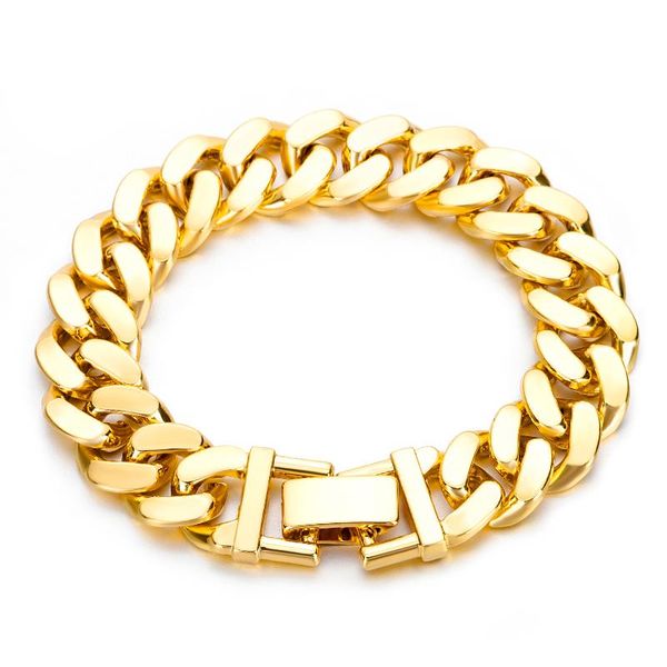 charm bracelets trendy men's cuban bracelet necklace gold color for men women bangle solid metal hip hop chain wrist jewelry gift, Golden;silver
charm bracelets trendy men's cuban bracelet necklace gold color for men women bangle solid metal hip hop chain wrist jewelry gift, Golden;silver