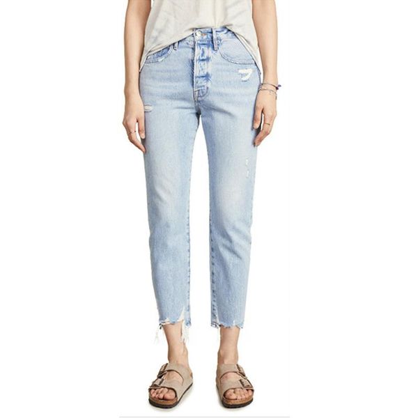 women's jeans high waist casual women fashion wild ankle-length lady straight denim pants, Blue
women's jeans high waist casual women fashion wild ankle-length lady straight denim pants, Blue