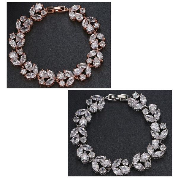 link, chain amc luxury flower leaves shape long water drop and round bracelets personality zircon & link jewelry, Black
link, chain amc luxury flower leaves shape long water drop and round bracelets personality zircon & link jewelry, Black