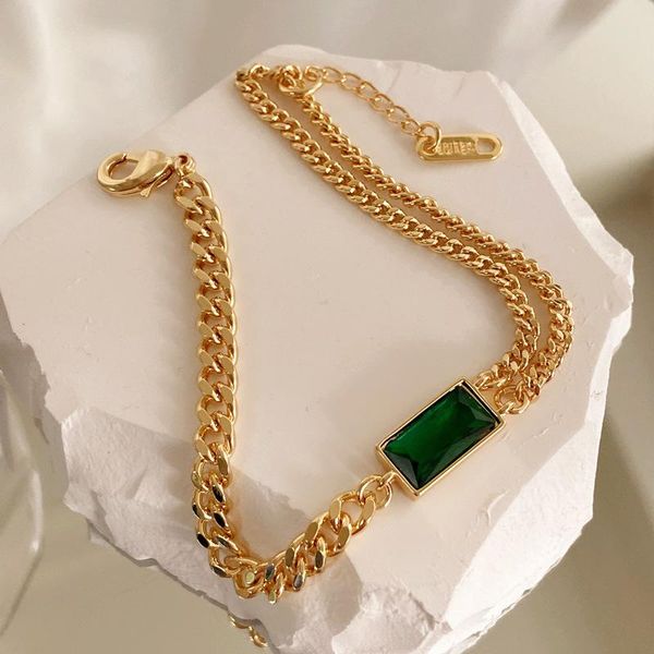 link, chain trendy bangles green glass stone stainless steel tassel bracelet for women wholesale gold color factory jewelry, Black
link, chain trendy bangles green glass stone stainless steel tassel bracelet for women wholesale gold color factory jewelry, Black