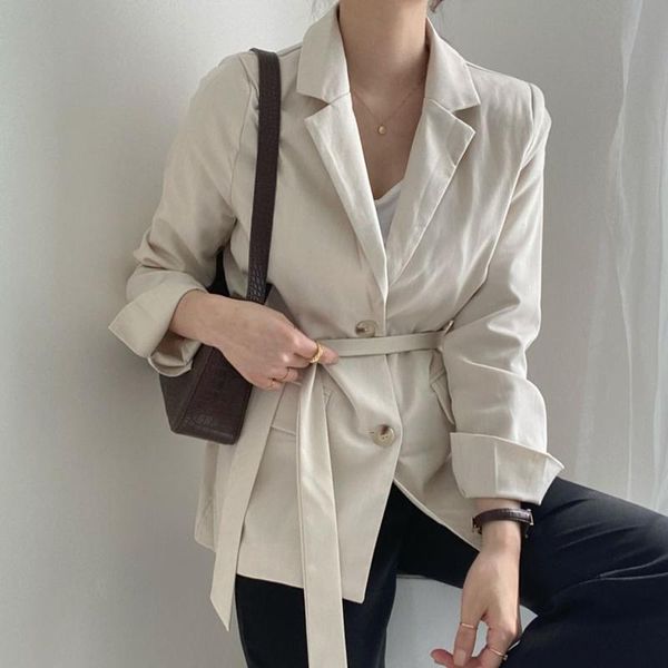 women's suits & blazers 2021 fall fashion slim jacket regular simple retro single breasted belted casual temperament high-end blazer fo, White;black
women's suits & blazers 2021 fall fashion slim jacket regular simple retro single breasted belted casual temperament high-end blazer fo, White;black