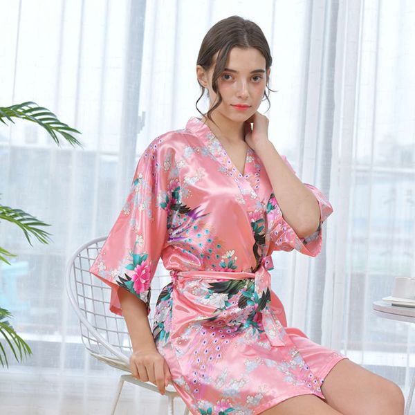 bathrobe silk peacock ladies' pajamas autumn mid sleeve morning gown ice silk nightgown bathrobe
bathrobe silk peacock ladies' pajamas autumn mid sleeve morning gown ice silk nightgown bathrobe